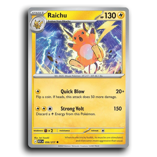 Raichu 056/217 Ascended Heroes Uncommon Pokemon Card TCG Near Mint NM
