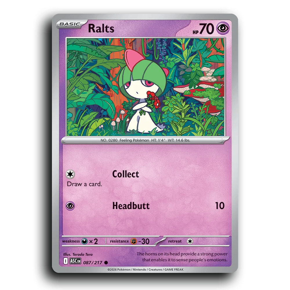 Ralts 087/217 Ascended Heroes Common Pokemon Card TCG Near Mint NM
