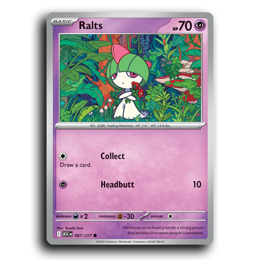 Ralts 087/217 Ascended Heroes Common Pokemon Card TCG Near Mint NM