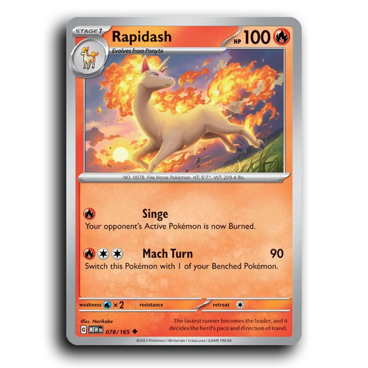 Rapidash 078/165 151 Uncommon Pokemon Card TCG Near Mint NM