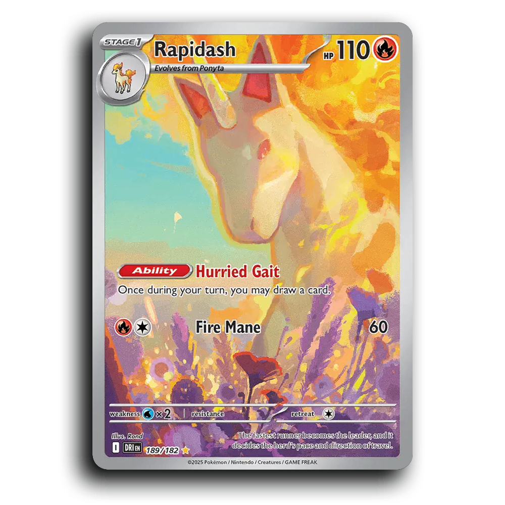 Rapidash 189/182 Destined Rivals Illustration Rare Pokemon TCG Holofoil