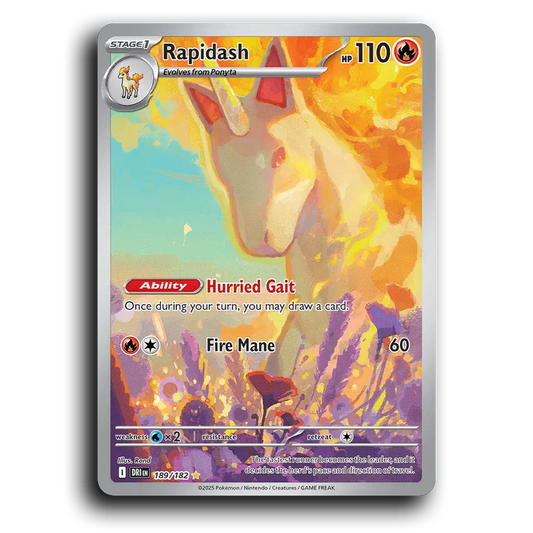 Rapidash 189/182 Destined Rivals Illustration Rare Pokemon TCG Holofoil
