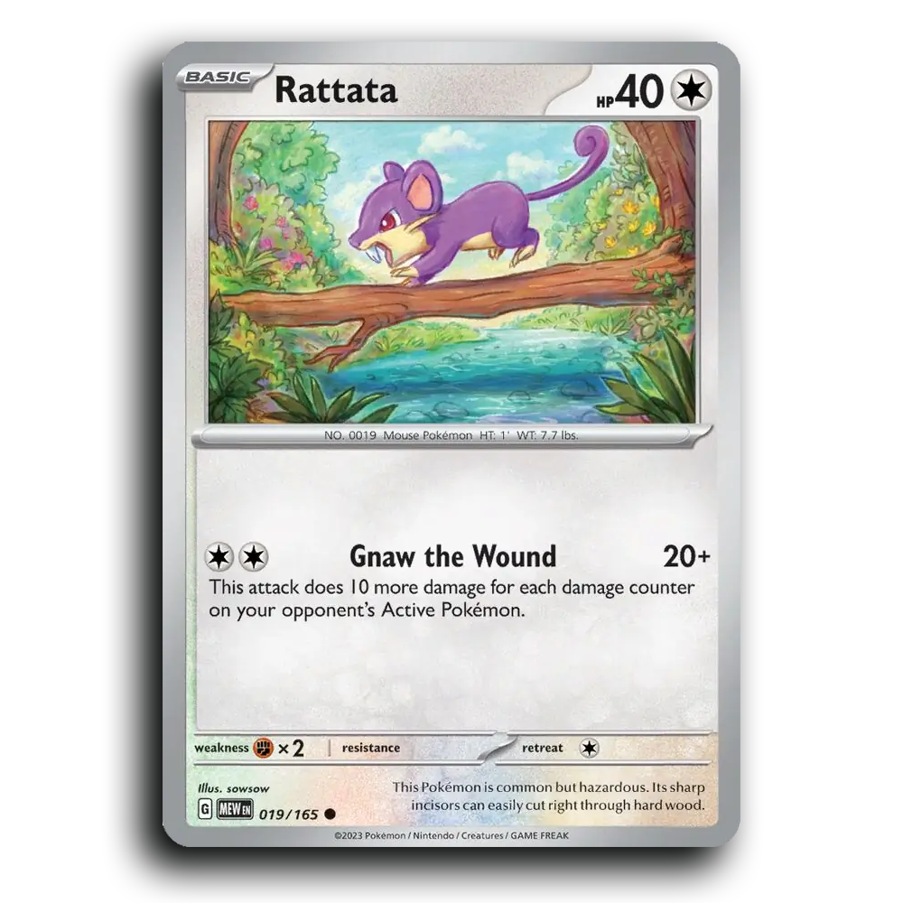 Rattata 019/165 151 Common Pokemon Card TCG