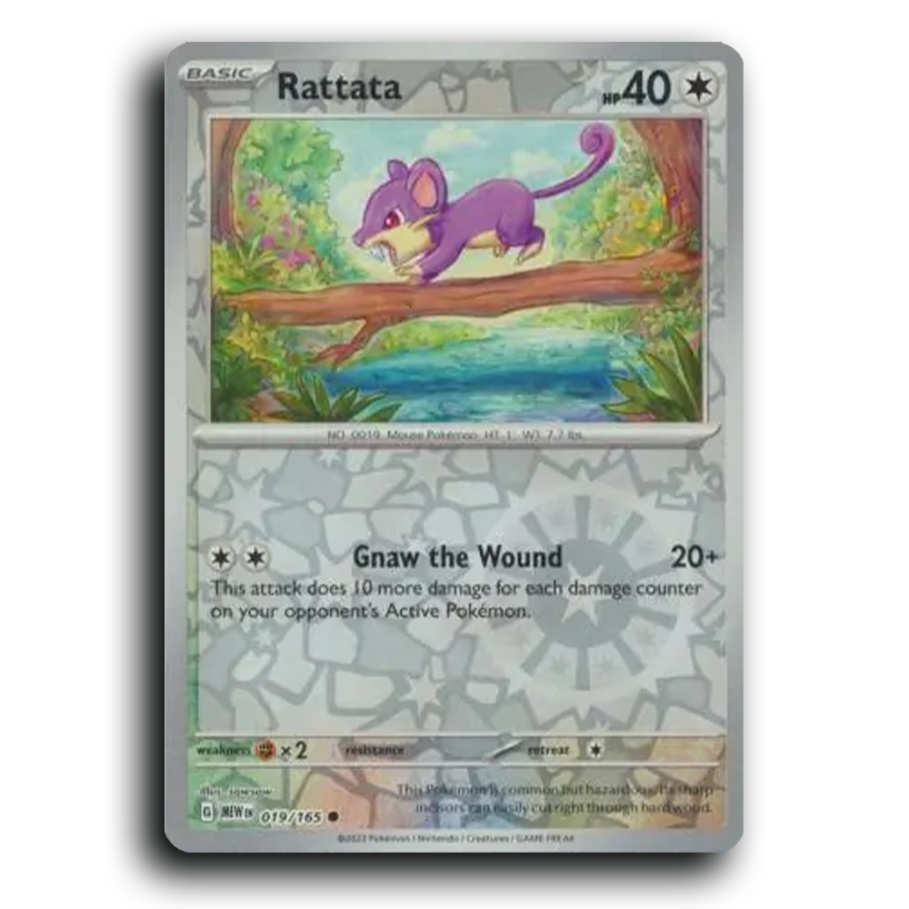 Rattata 019/165 151 Common Pokemon Card TCG Reverse Holo