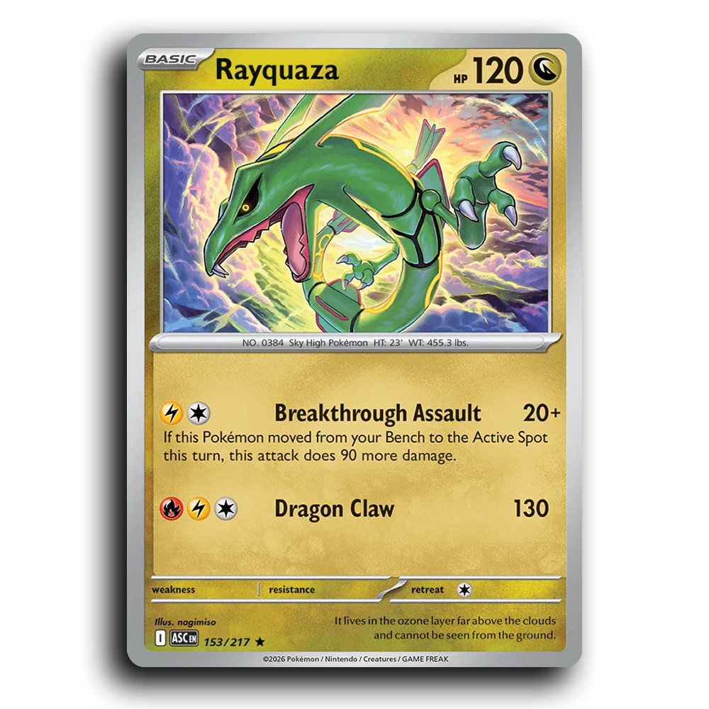 Rayquaza 153/217 Ascended Heroes Rare Pokemon Card TCG Near Mint NM Holofoil