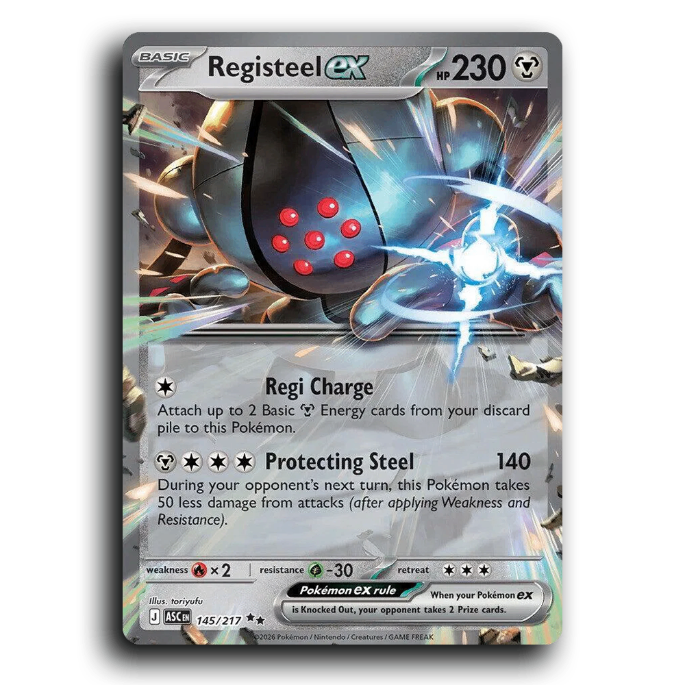 Registeel ex 145/217 Ascended Heroes Double Rare Pokemon Card TCG Near Mint NM