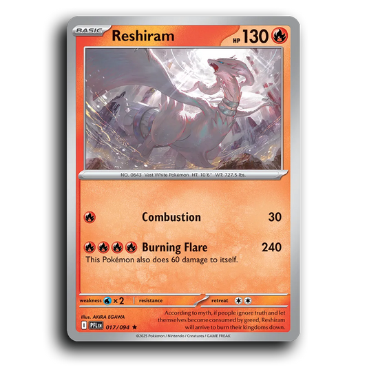 Reshiram (017/094) [Phantasmal Flames] Rare Pokemon Card TCG Near Mint NM Holofoil