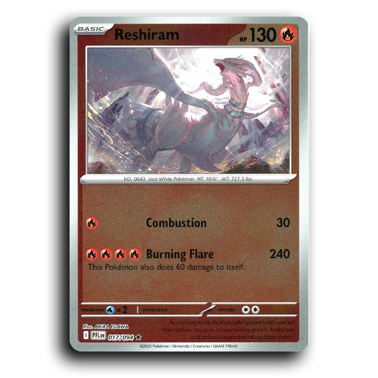 Reshiram (017/094) [Phantasmal Flames] Rare Pokemon Card TCG Near Mint NM Reverse Holo
