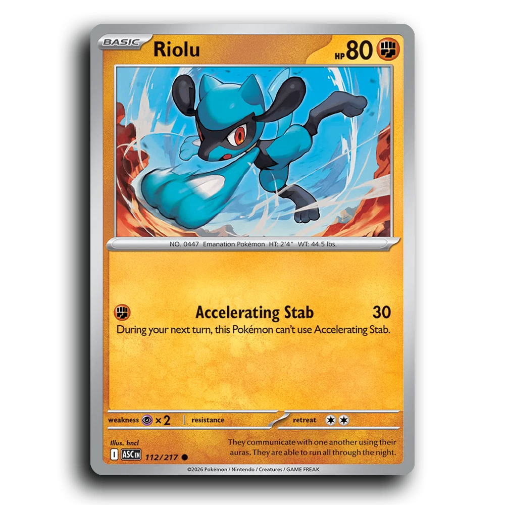 Riolu 112/217 Ascended Heroes Common Pokemon Card TCG Near Mint NM