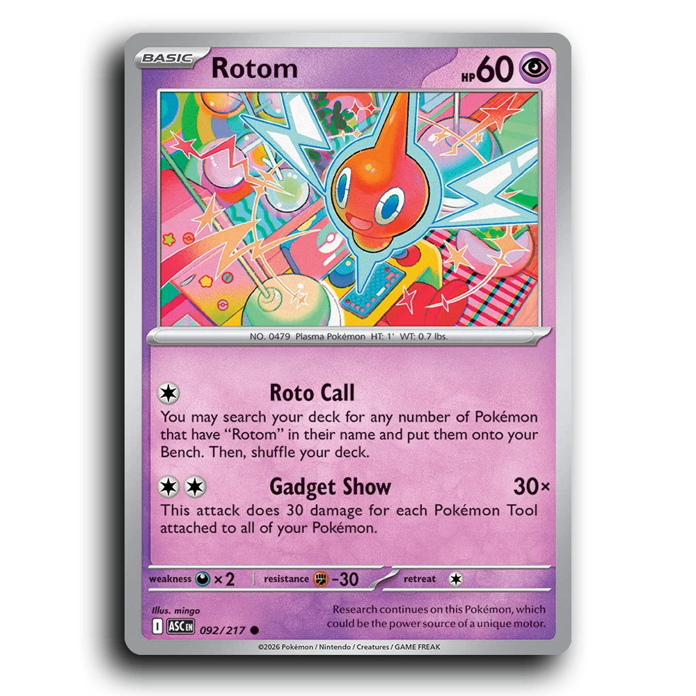 Rotom 092/217 Ascended Heroes Common Pokemon Card TCG Near Mint NM