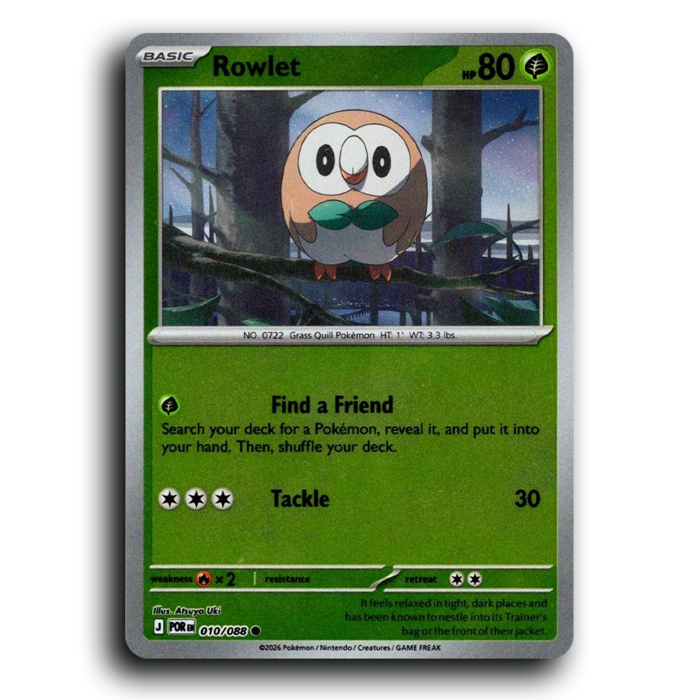 Rowlet (010/088) [Perfect Order] Common Pokemon Card TCG Near Mint NM Reverse Holo