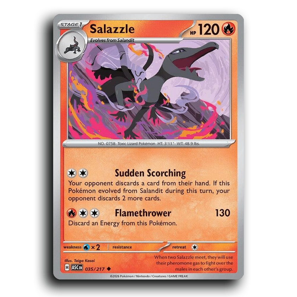 Salazzle 035/217 Ascended Heroes Uncommon Pokemon Card TCG Near Mint NM