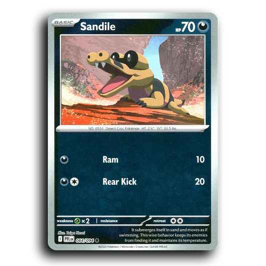 Sandile (064/094) [Phantasmal Flames] Common Pokemon Card TCG Near Mint NM Reverse Holo