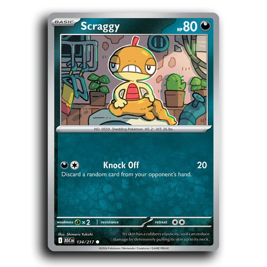 Scraggy 134/217 Ascended Heroes Common Pokemon Card TCG Near Mint NM