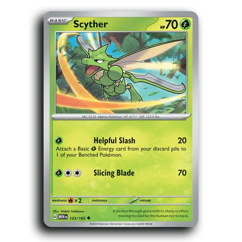 Scyther 123/165 151 Uncommon Pokemon Card TCG Near Mint NM