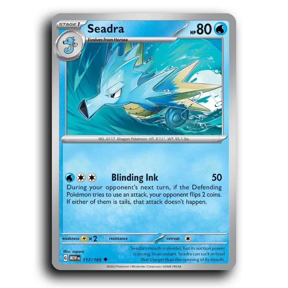 Seadra 117/165 151 Uncommon Pokemon Card TCG Near Mint NM