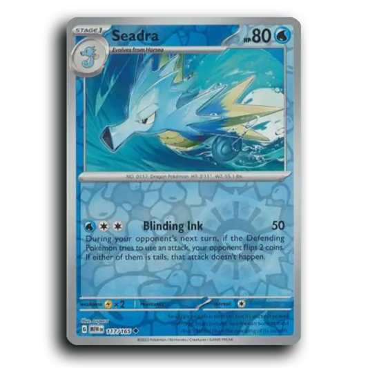 Seadra 117/165 151 Uncommon Pokemon Card TCG Near Mint NM Reverse Holo