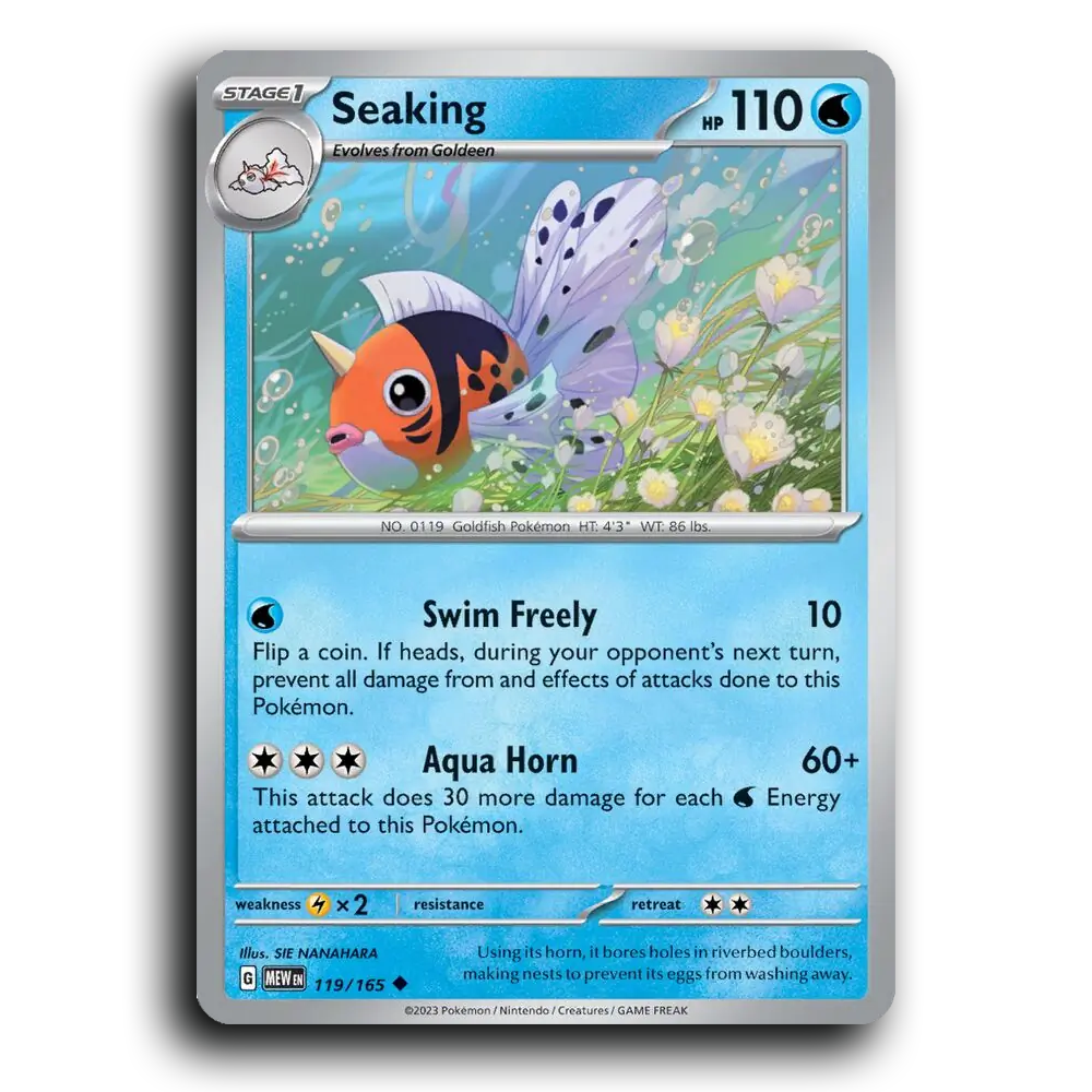 Seaking 119/165 151 Uncommon Pokemon Card TCG Near Mint NM