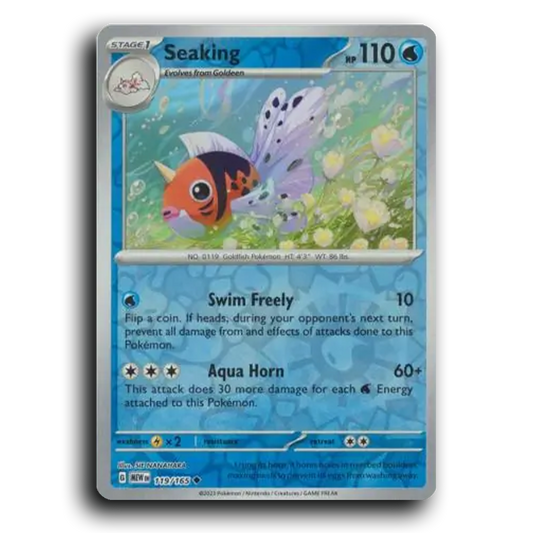 Seaking 119/165 151 Uncommon Pokemon Card TCG Near Mint NM Reverse Holo