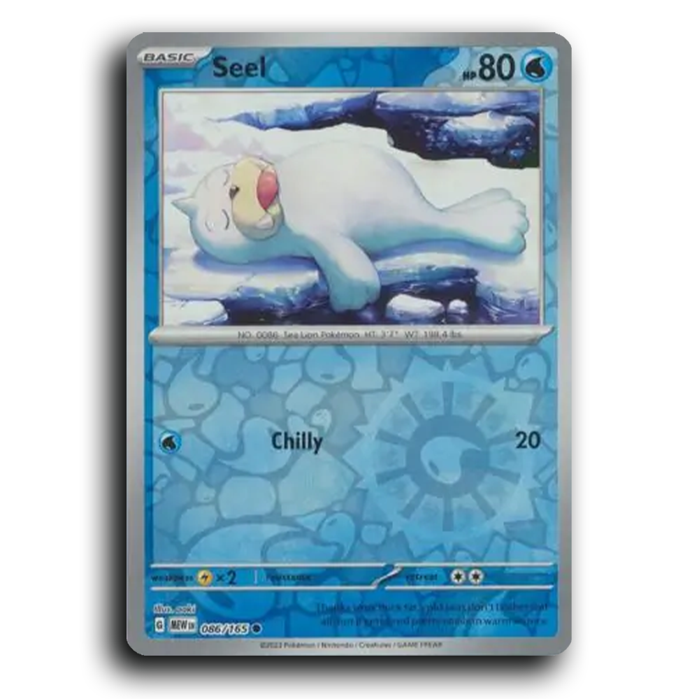 Seel 086/165 151 Common Pokemon Card TCG Near Mint NM Reverse Holo
