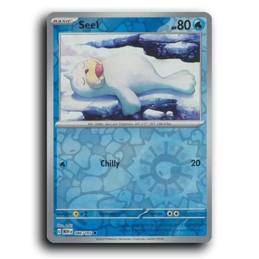 Seel 086/165 151 Common Pokemon Card TCG Near Mint NM Reverse Holo