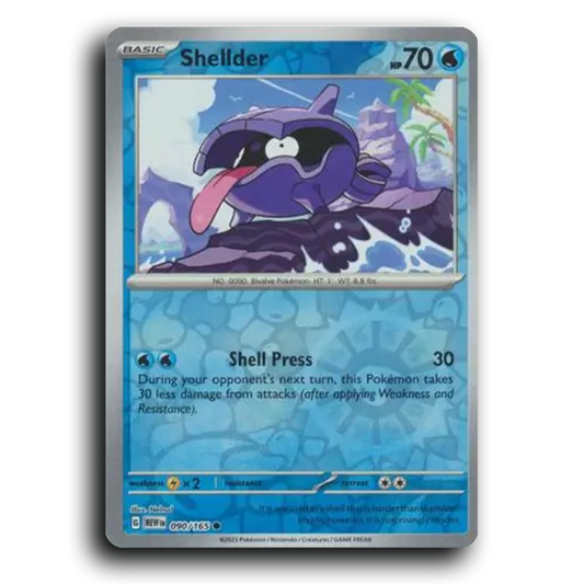 Shellder 090/165 151 Common Pokemon Card TCG Near Mint NM Reverse Holo