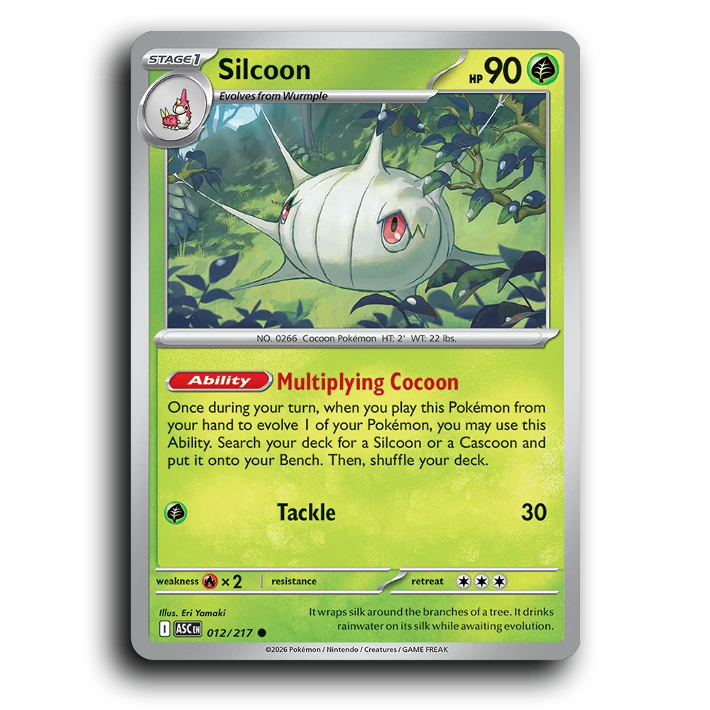Silcoon 012/217 Ascended Heroes Common Pokemon Card TCG Near Mint NM