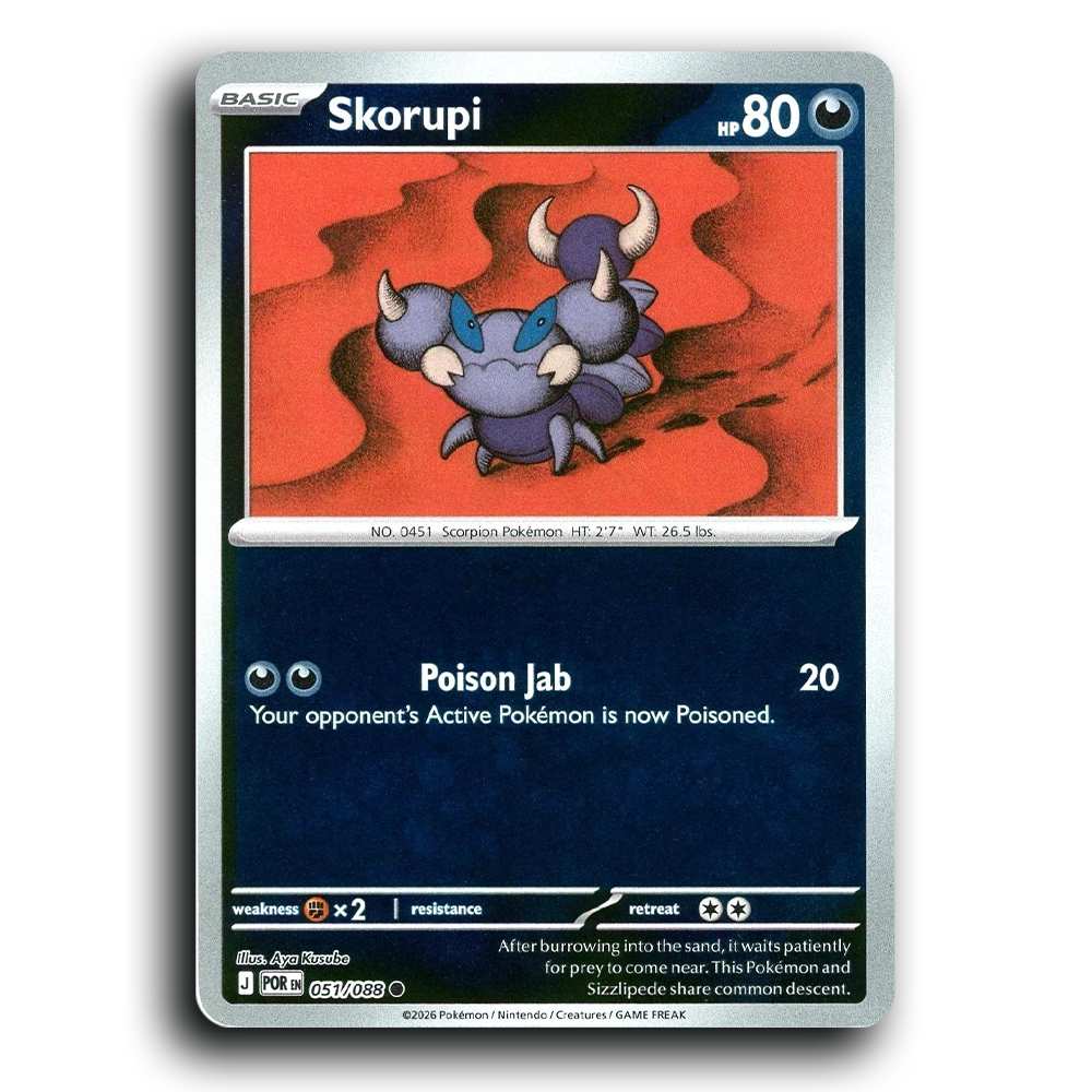 Skorupi (051/088) [Perfect Order] Common Pokemon Card TCG Near Mint NM Reverse Holo