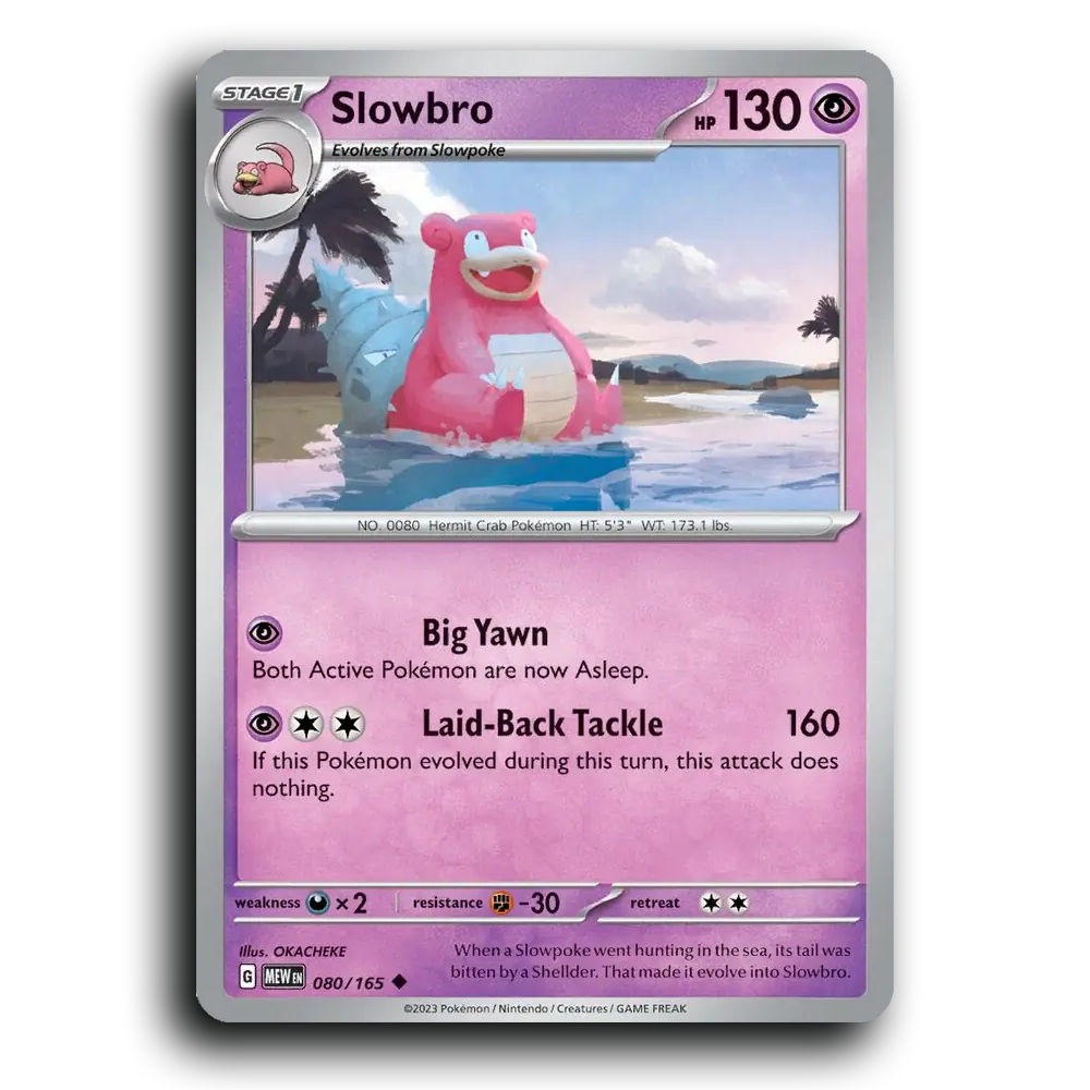 Slowbro 080/165 151 Uncommon Pokemon Card TCG Near Mint NM