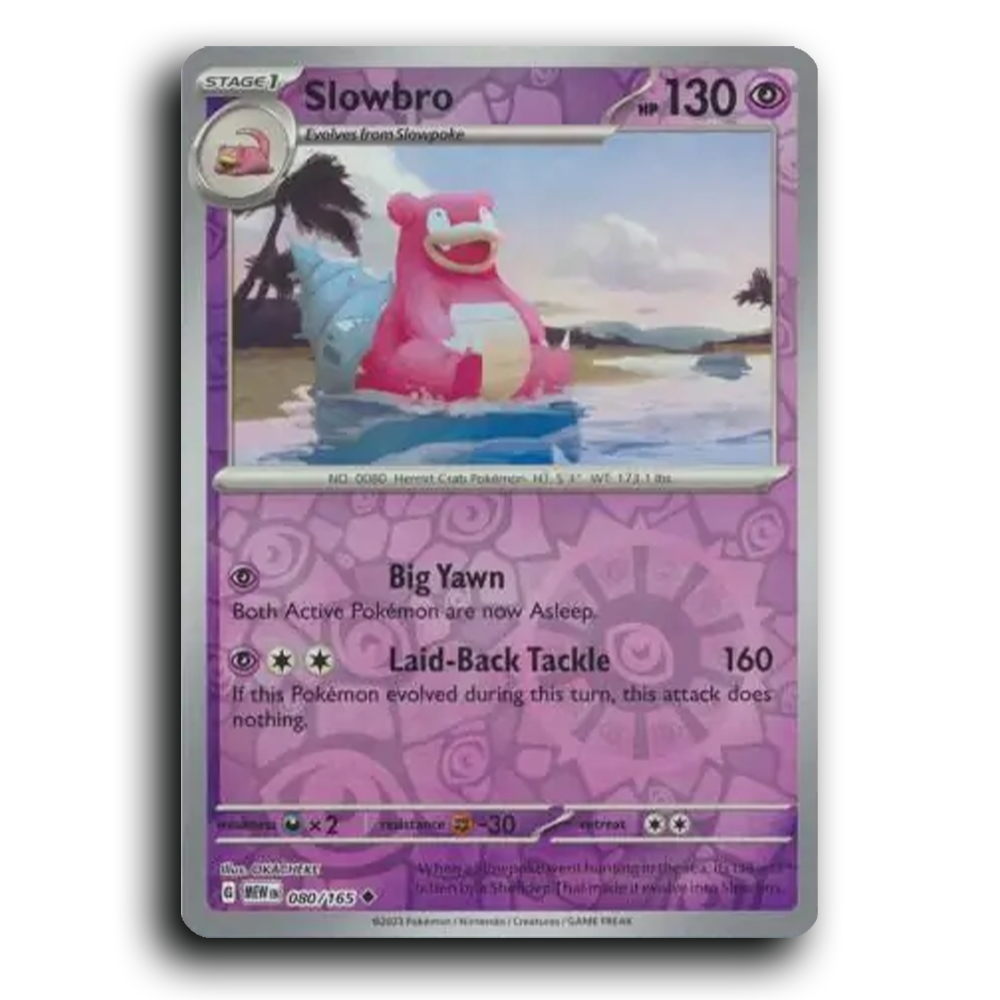 Slowbro 080/165 151 Uncommon Pokemon Card TCG Near Mint NM Reverse Holo