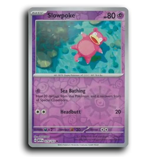 Slowpoke 079/165 151 Common Pokemon Card TCG Near Mint NM Reverse Holo