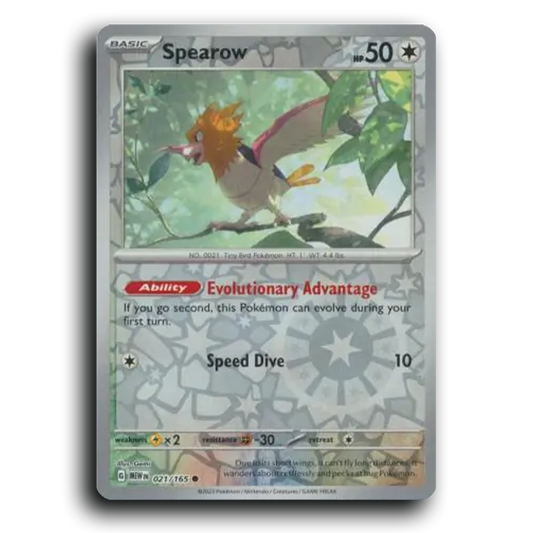 Spearow 021/165 151 Common Pokemon Card TCG Reverse Holo