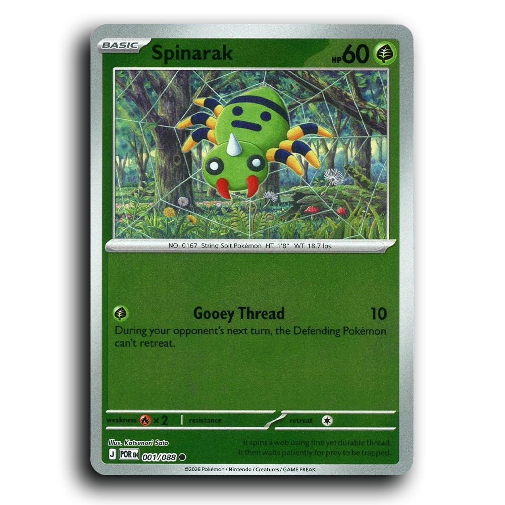 Spinarak (001/088) [Perfect Order] Common Pokemon Card TCG Near Mint NM Reverse Holo
