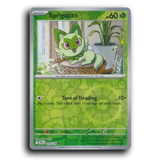 Sprigatito Journey Together 016/159 Common Near Mint Pokemon Card Reverse Holo
