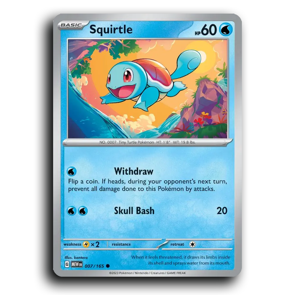 Squirtle 007/165 151 Common Pokemon Card TCG