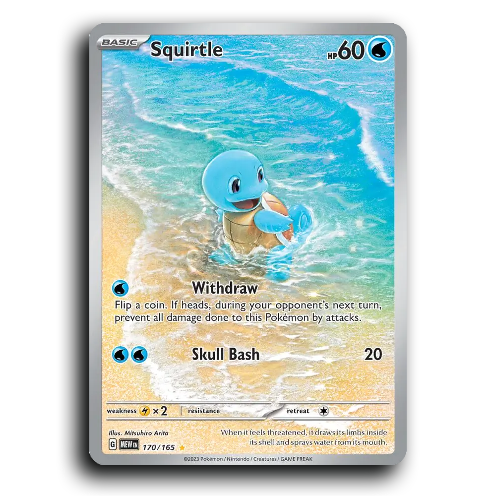Squirtle 170/165 151 Illustration Rare Pokemon Card TCG Near Mint NM Holofoil