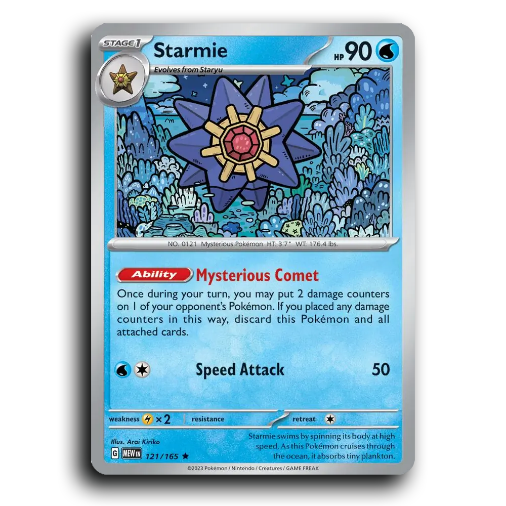 Starmie 121/165 151 Rare Pokemon Card TCG Near Mint NM
