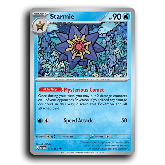 Starmie 121/165 151 Rare Pokemon Card TCG Near Mint NM