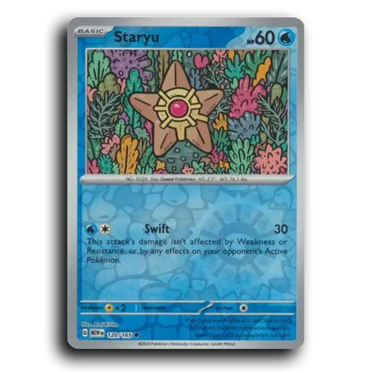 Staryu 120/165 151 Common Pokemon Card TCG Near Mint NM Reverse Holo