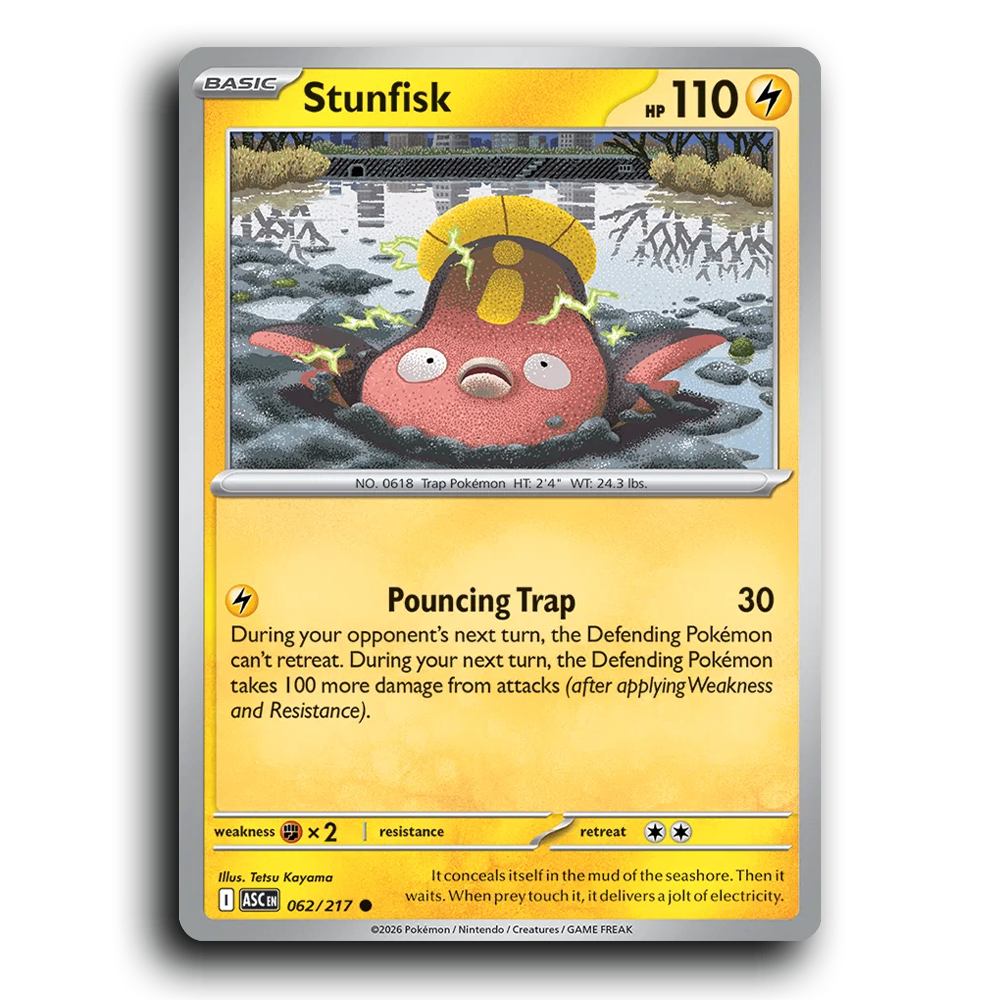 Stunfisk 062/217 Ascended Heroes Common Pokemon Card TCG Near Mint NM