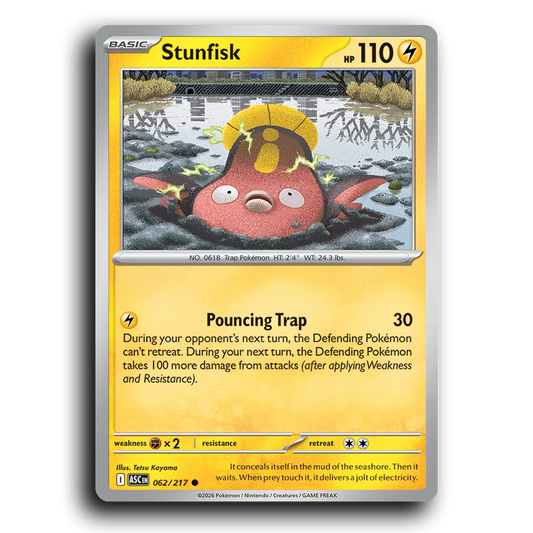 Stunfisk 062/217 Ascended Heroes Common Pokemon Card TCG Near Mint NM