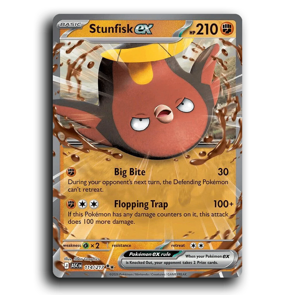Stunfisk ex 114/217 Ascended Heroes Double Rare Pokemon Card TCG Near Mint NM