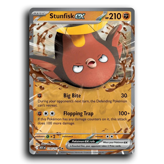 Stunfisk ex 114/217 Ascended Heroes Double Rare Pokemon Card TCG Near Mint NM