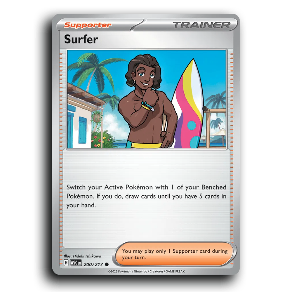 Surfer 200/217 Ascended Heroes Common Pokemon Card TCG Near Mint NM