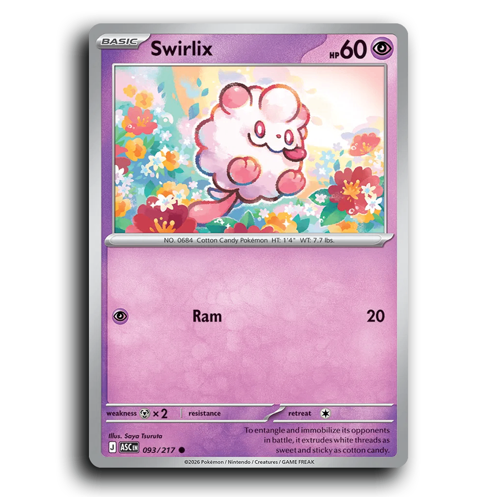 Swirlix 093/217 Ascended Heroes Common Pokemon Card TCG Near Mint NM
