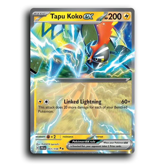 Tapu Koko ex 051/159 Journey Together Double Rare Pokemon Card TCG Holofoil