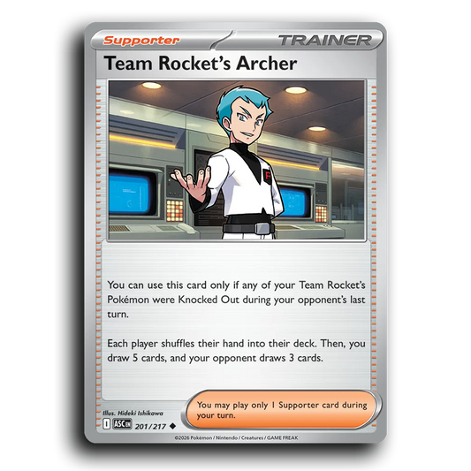 Team Rocket's Archer 201/217 Ascended Heroes Uncommon Pokemon Card TCG Near Mint NM
