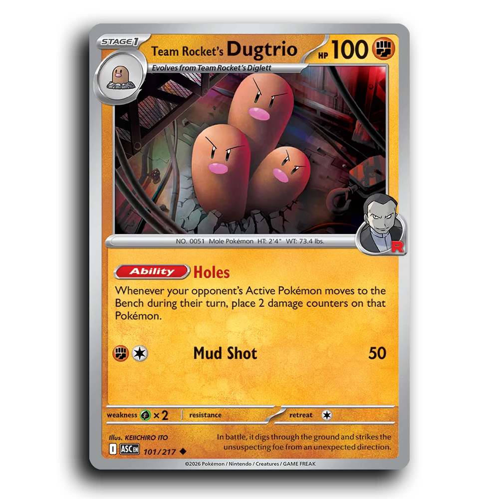Team Rocket's Dugtrio 101/217 Ascended Heroes Uncommon Pokemon Card TCG Near Mint NM