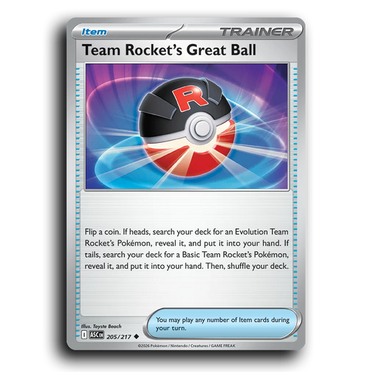 Team Rocket's Great Ball 205/217 Ascended Heroes Uncommon Pokemon Card TCG Near Mint NM