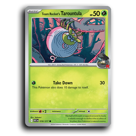 Team Rocket's Tarountula 018/217 Ascended Heroes Common Pokemon Card TCG Near Mint NM
